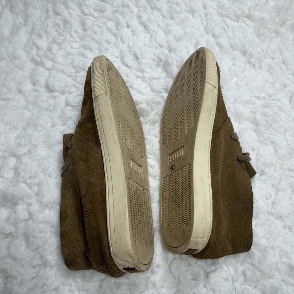 POLO RALPH LAUREN Suede Chukka Sneaker Boots Mens 12D Tan Khaki Beige Leather PR